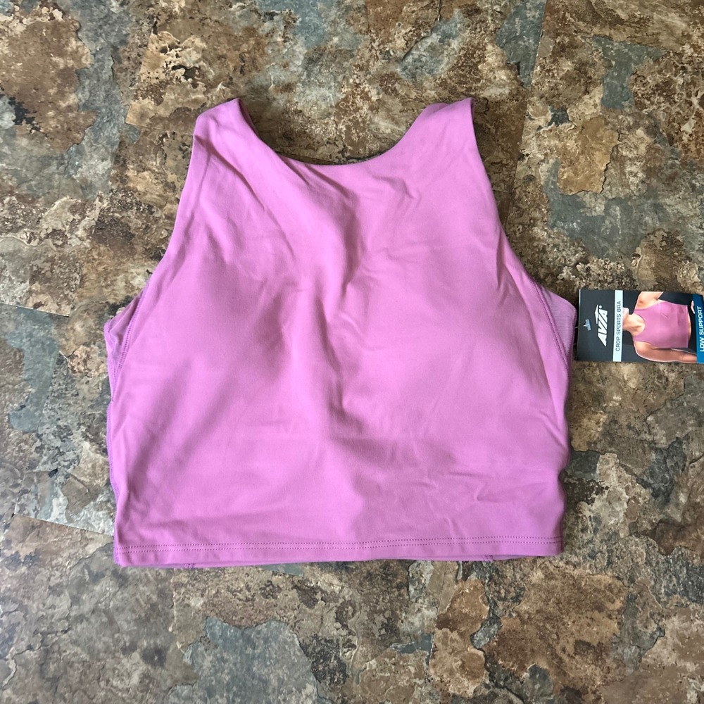 Avia Wirefree Crop Sports Bra Womens Size Small (A-C) Pink Moisture Wicking
